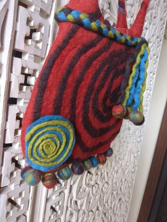 Rising Tide Handmade Felted Purse - Picture 3 of 16